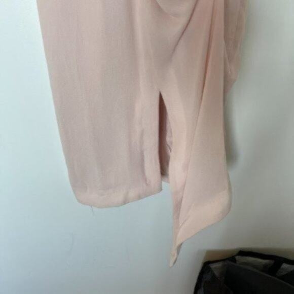NWT Nicholas Deep V Crepe Gathered Dress Pink Size 6 - Picture 6 of 9